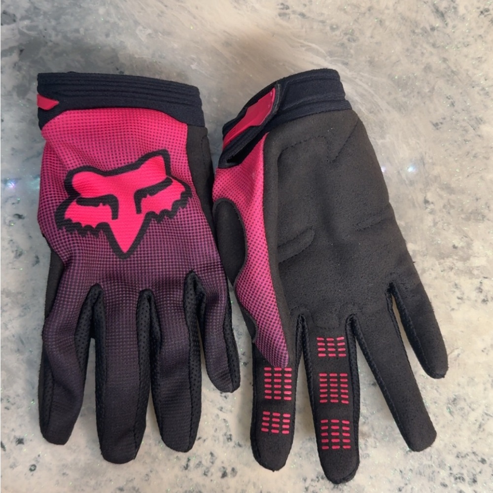Fox Racing Pink and Black Gloves